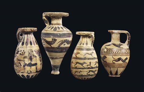 Three Corinthian Pottery Alabastra Circa 6th Century Bc Christies