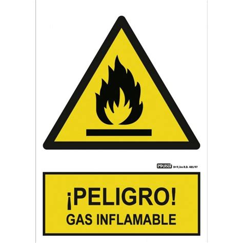 Señal Peligro Gas Inflamable A4 Y A3