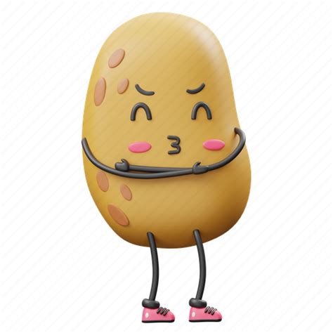 Hugging Potato Expression Face Cute Character Vegetable 3d