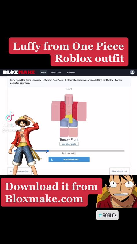 One Piece Roblox Shirt Luffy From One Piece Download This Roblox