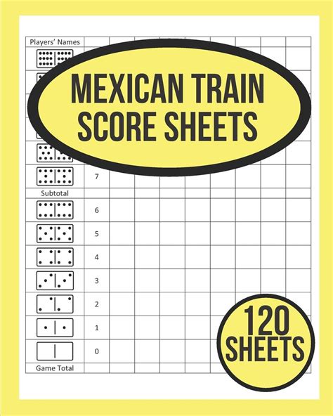 Buy Mexican Train Score Sheets 120 Mexican Train Score Sheets