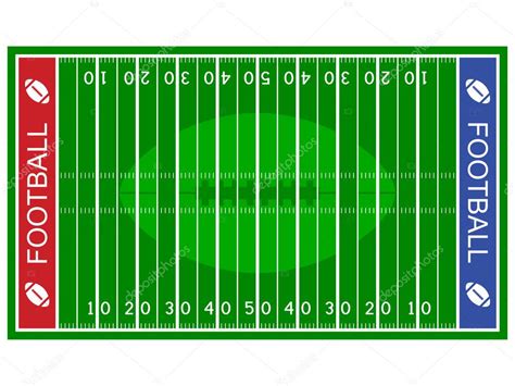 , association football field, a rectangular field, usually 105 m × 68 m or 7140 m2. US-amerikanischer American-Football-Feld — Stockvektor ...