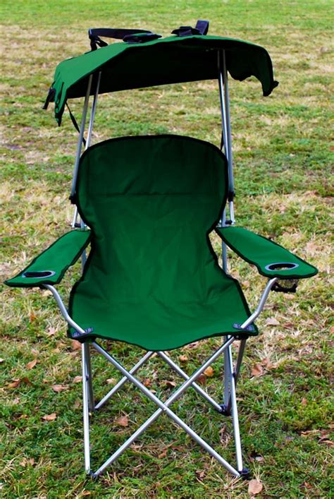 Black folding chair with canopy, perfect for outdoor use. 2 X FOLDING CANOPY CHAIR - BEACH CAMPING CHAIR XL ...