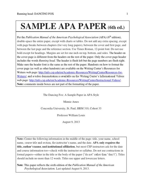 Apa Sample Paper 6th Edition Ellipsis Citation