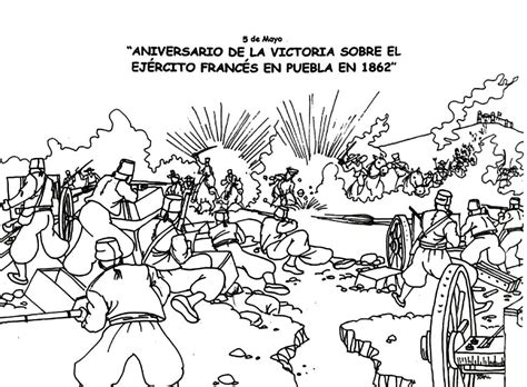 Dibujos De Batalla De Puebla Para Colorear Para Colorear Pintar E