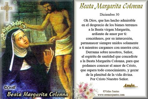 Vidas Santas Estampita Y Oración A La Beata Margarita Colonna
