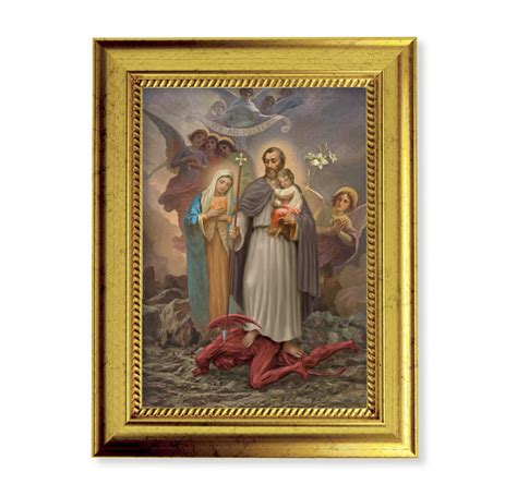 St Joseph Terror Of Demons Gold Leaf Framed Art Buy Religious