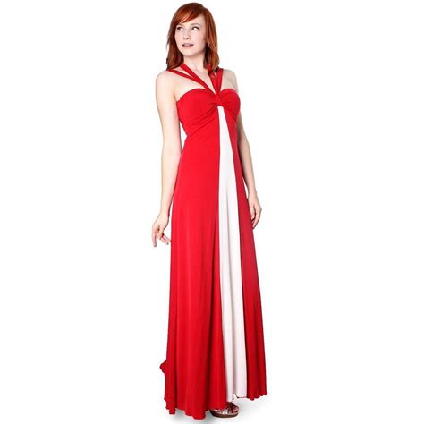 Evanese Womens Elegant Cross Tie Halter Long Formal Party Dress With