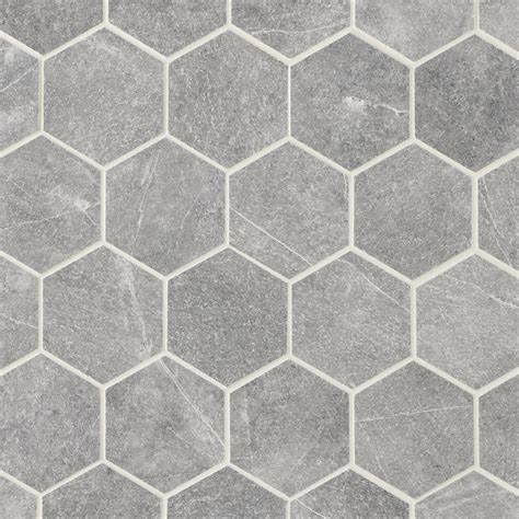 Regency Grey Hexagon Porcelain Mosaic Floor And Decor