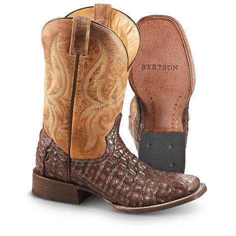 Mens Stetson® Caiman Boots Bronze 219921 Cowboy And Western Boots At