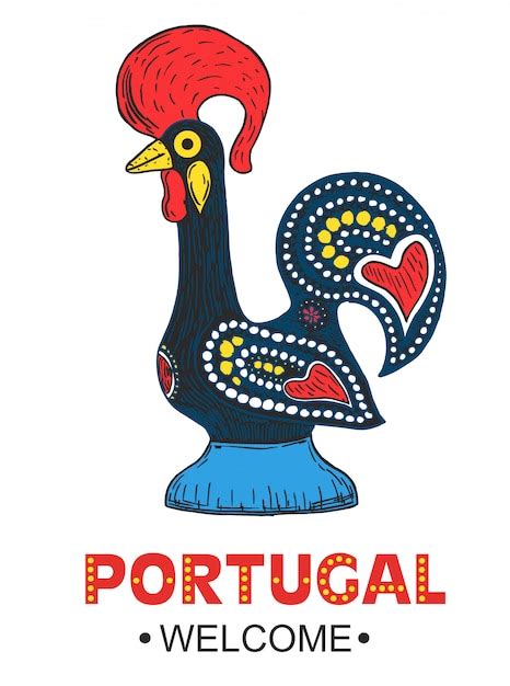 Coq Portugais Barcelos Symbole Du Coq Du Portugal Vecteur Premium