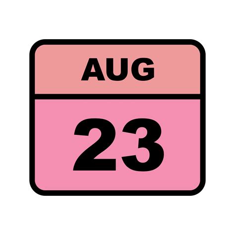 August 23rd Date On A Single Day Calendar 504036 Vector Art At Vecteezy