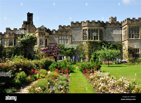 Tourist Attraction Haddon Hall Near Bakewell In Derbyshire Front Stock