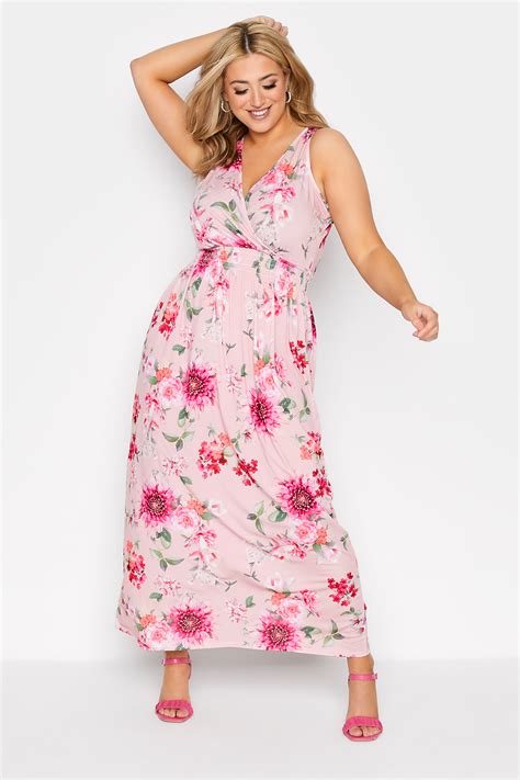 yours london curve maxikleid mit rosa blumenmuster yours clothing