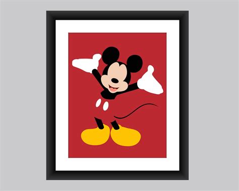 Mickey Mouse Minimalist Art Prints Disney Wall Art Disney Etsy