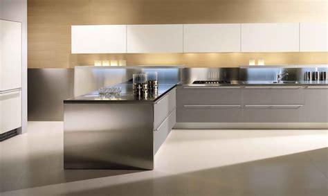 stylish aluminium stainless steel kitchen designs