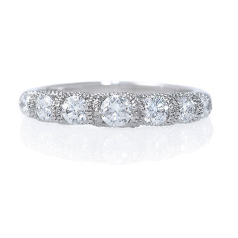Explore a variety of white gold wedding rings at theknot.com. .62ct Diamond Antique Style 18k White Gold Wedding Band Ring