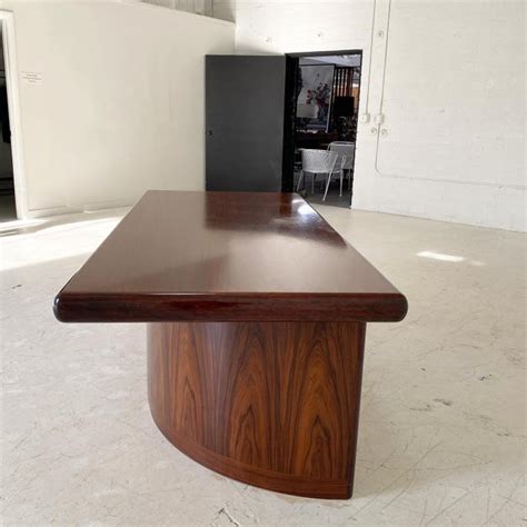 A delightful wenge finish is sophisticated and. Mid Century Curved Front Rosewood Executive Desk by ...