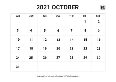 October 2021 Printable Calendar With Week Numbers Free Premium Free Riset