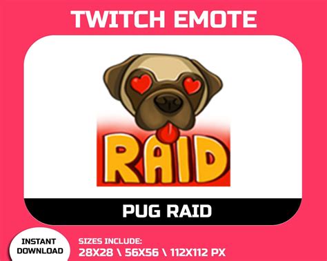 Pug Raid Twitch Emote Cute Twitch Emotes Dog Emotes Etsy