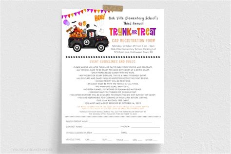 Trunk Or Treat Sign Up Sheet Template Editable Trunk Or Treat Car