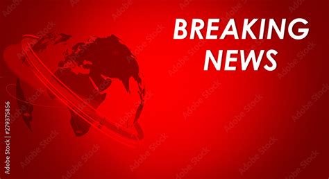 Breaking News Background In Red Color With Futuristic Globe Stock