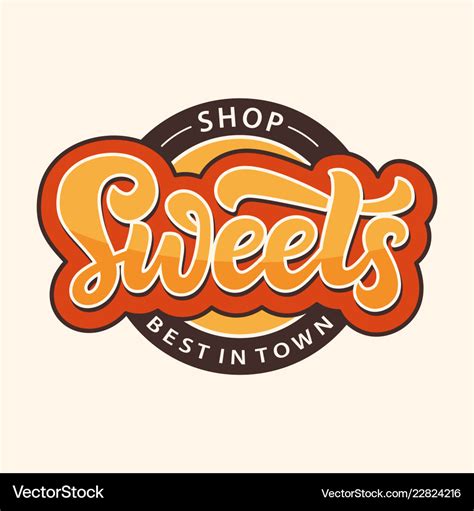 Sweets Shop Logo Label Candy Bar Emblem Royalty Free Vector
