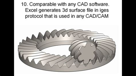 Hypoid Gear 3d Modeling In Cad With Microsoft Excel Youtube