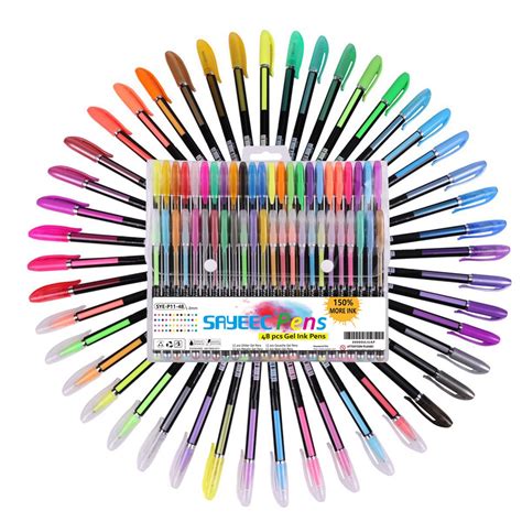 Buy 48 Packs Color Gel Ink Pens Kxf Gel Pens Set 10mm Tip Color Pens