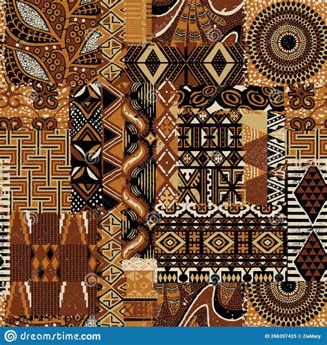 Traditional African Fabric Patchwork Wallpaper Stock Vector