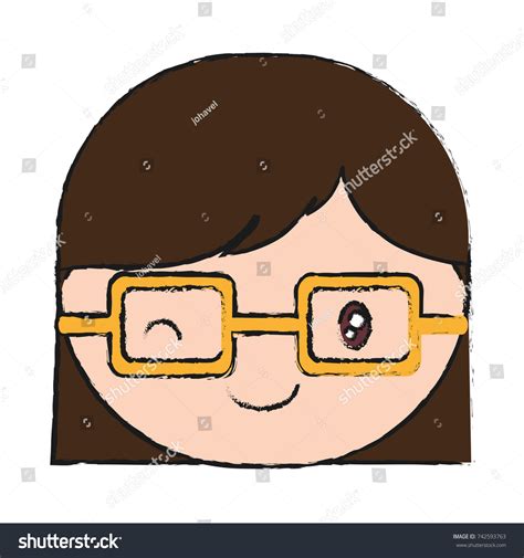 Cartoon Girl Glasses Icon Stock Vector Royalty Free 742593763 Shutterstock