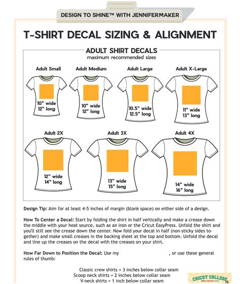 Adult T Shirt Decal Sizing And Alignment Cricut Projects Easy Sizing