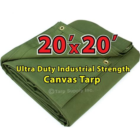 Tarp Supply Inc 20 X 20 Duramost Green Polyester Canvas Tarp