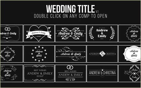 Wedding Title After Effect Template Free Download Resume Gallery