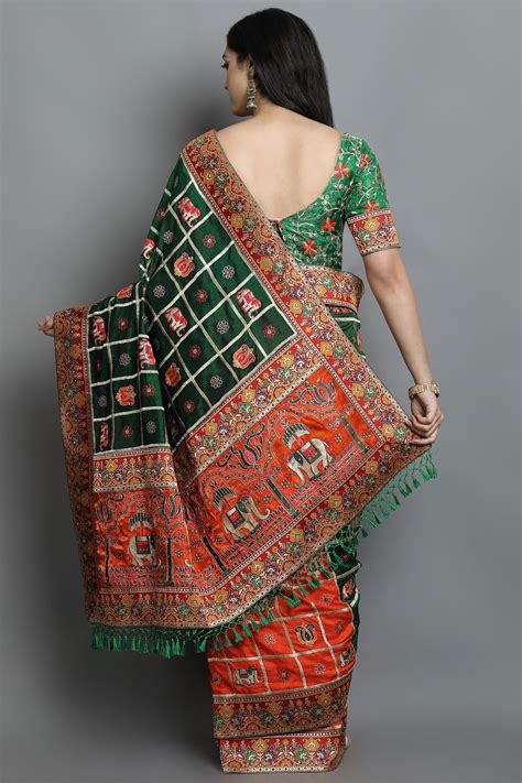 Indian Tradition Bridal Wear Patola Silk Saree For Woman Etsy