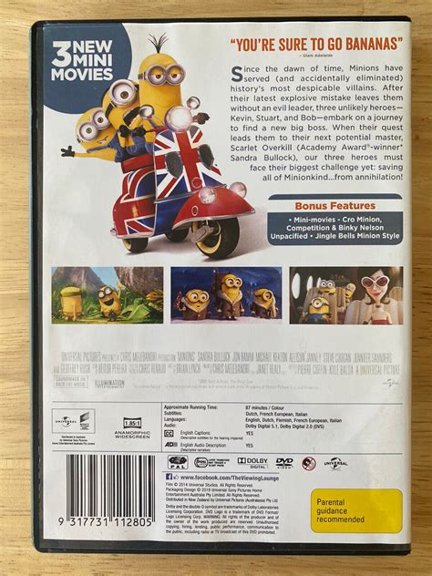 Minions Dvd 2015 Vgc Free Postage Ebay
