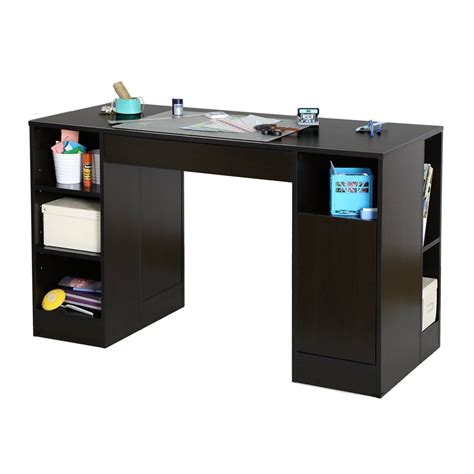 Black Counter Height Craft Table With Storage Crea Craft Tables