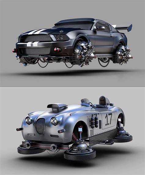 Hovering Ford Mustang And How Other Vehicles Might Look In A Back To