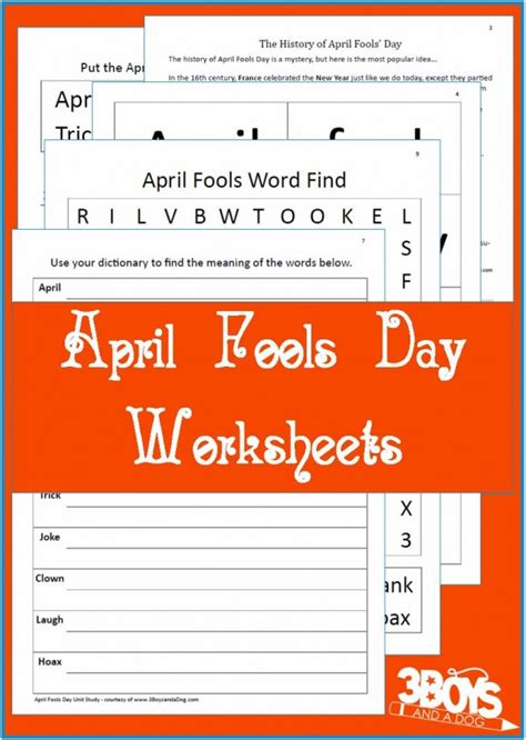 Free April Fools Day Worksheets