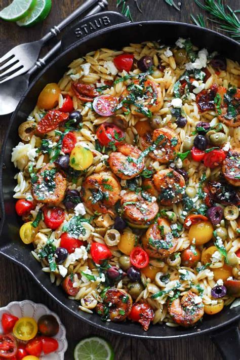 Greek Shrimp With Orzo And Feta One Pan Minute Meal Julia S Album