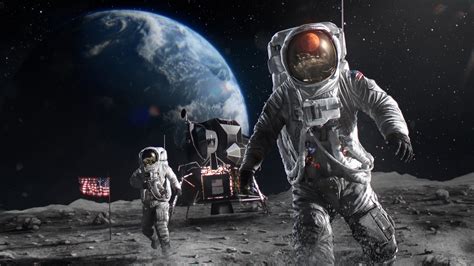 Astronauts On Moon 4k Ultra Fondo De Pantalla Hd Fondo De Escritorio