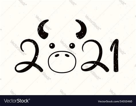 2021 Chinese New Year Ox Royalty Free Vector Image