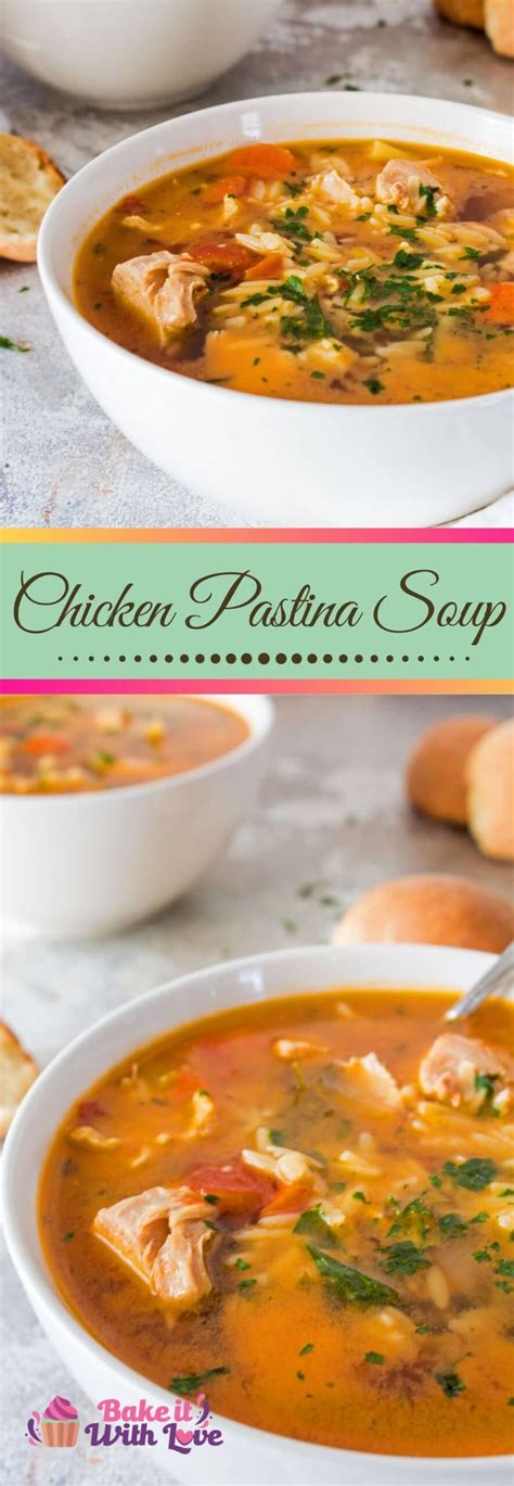 Reduce the heat to medium, add the pastina and simmer until the pasta is cooked and the soup thickens. Italian Chicken Pastina Soup @ Bake It With Love | Recipe ...