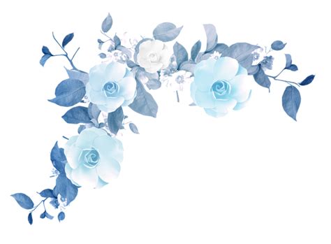 Flower 1080p Clip Art Blue Flower Border Texture Png Download 800