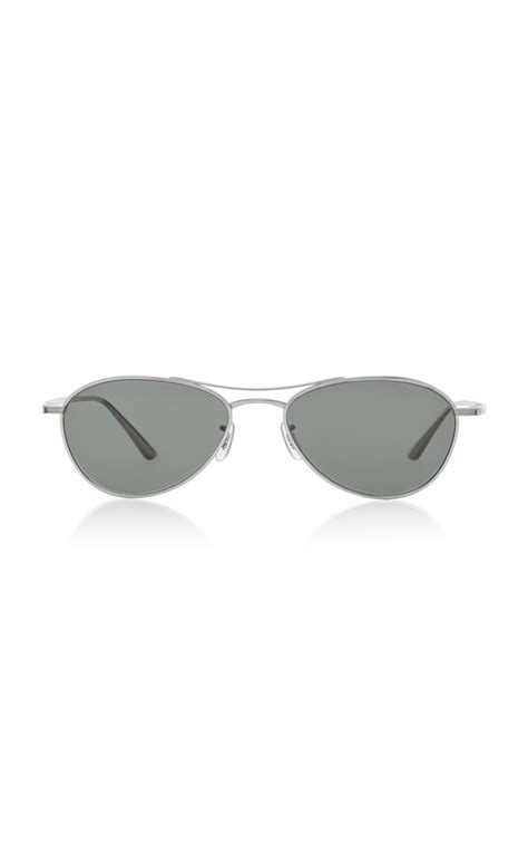 Oliver Peoples Aerao La Round Sunglasses In Silver Modesens