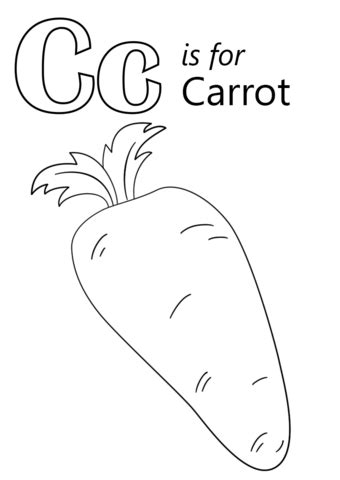 When you need to have your toddler or preschooler entertained quietly for a short time use some of these coloring pages to engage them. Letter C is for Carrot coloring page | Free Printable ...