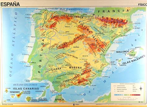 Spagna Cartina Fisica Ecco Una Carta Geografica In Grande Formato
