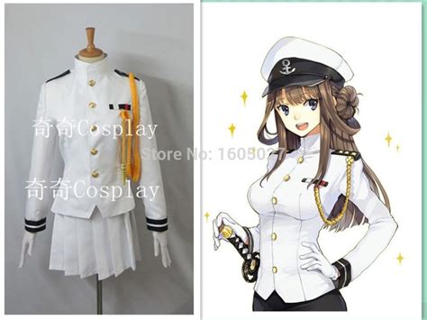 Anime Kantai Collection T Admiral Female Uniforms Cosplay Dress Skirt Costume Suit Custom Made