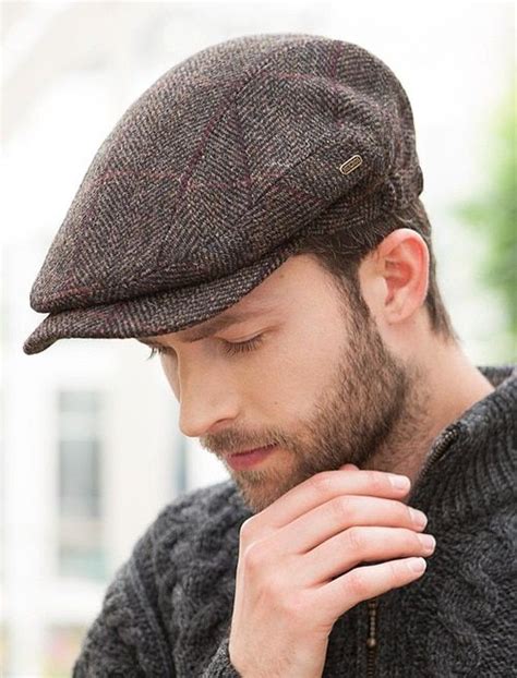 Kerry Tweed Flat Cap Brown With Red Flat Cap Mens Fashion Rugged