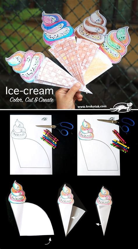 Printable Paper Ice Cream Crafts